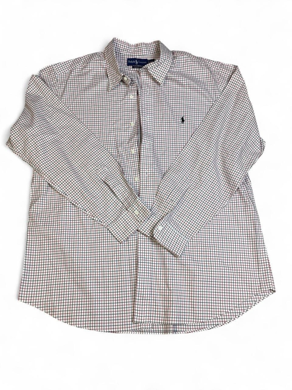 Ralph Lauren White & Red Check Long-Sleeve Button-Down Shirt Mens  XXL